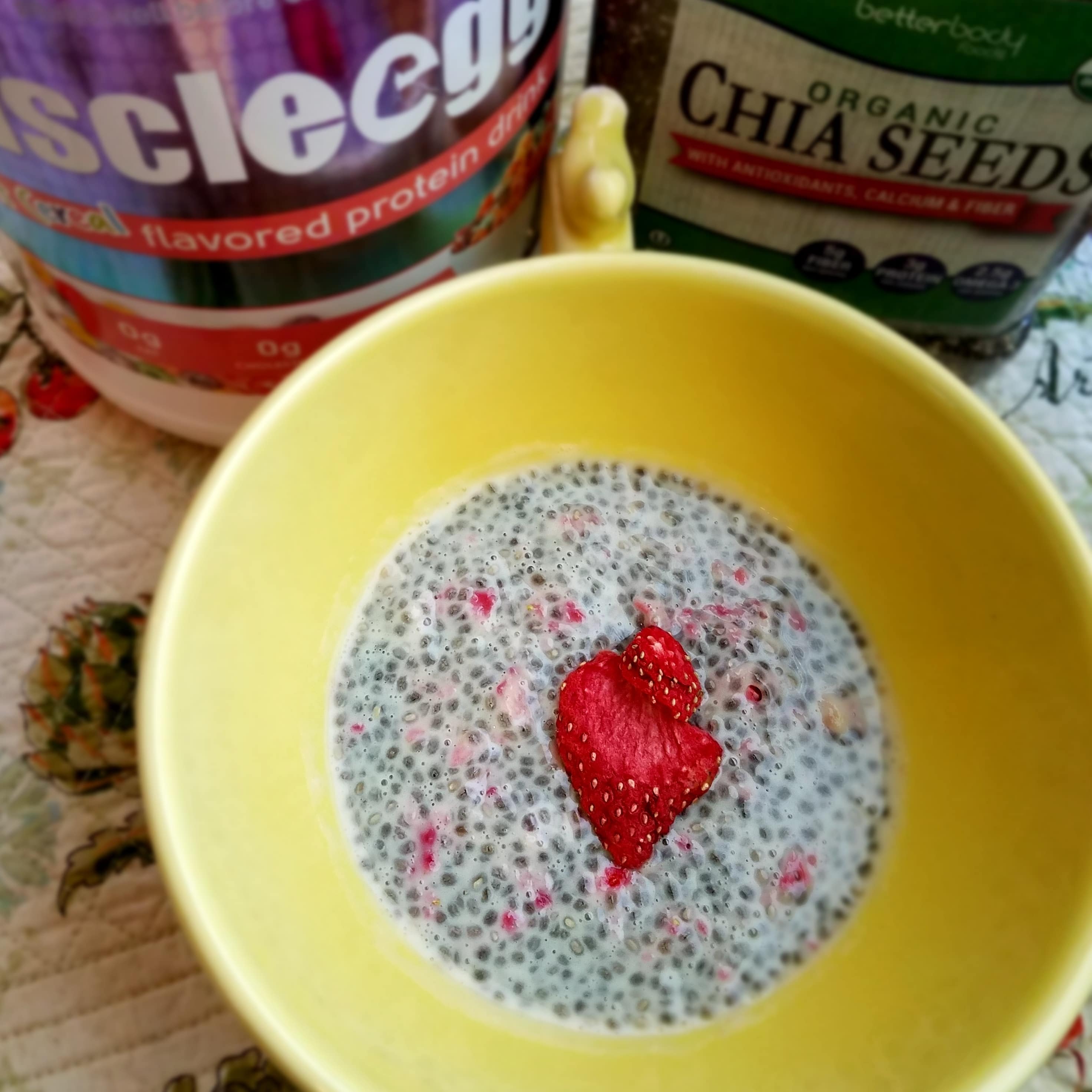 Fruity chia pudding recipe in a bowl