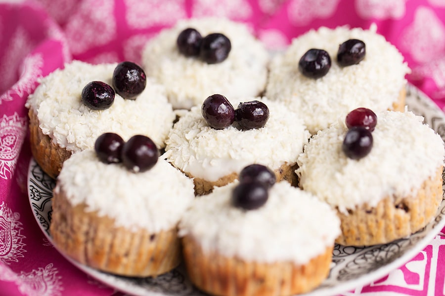 Gluten-free Coconut Blueberry Muffins