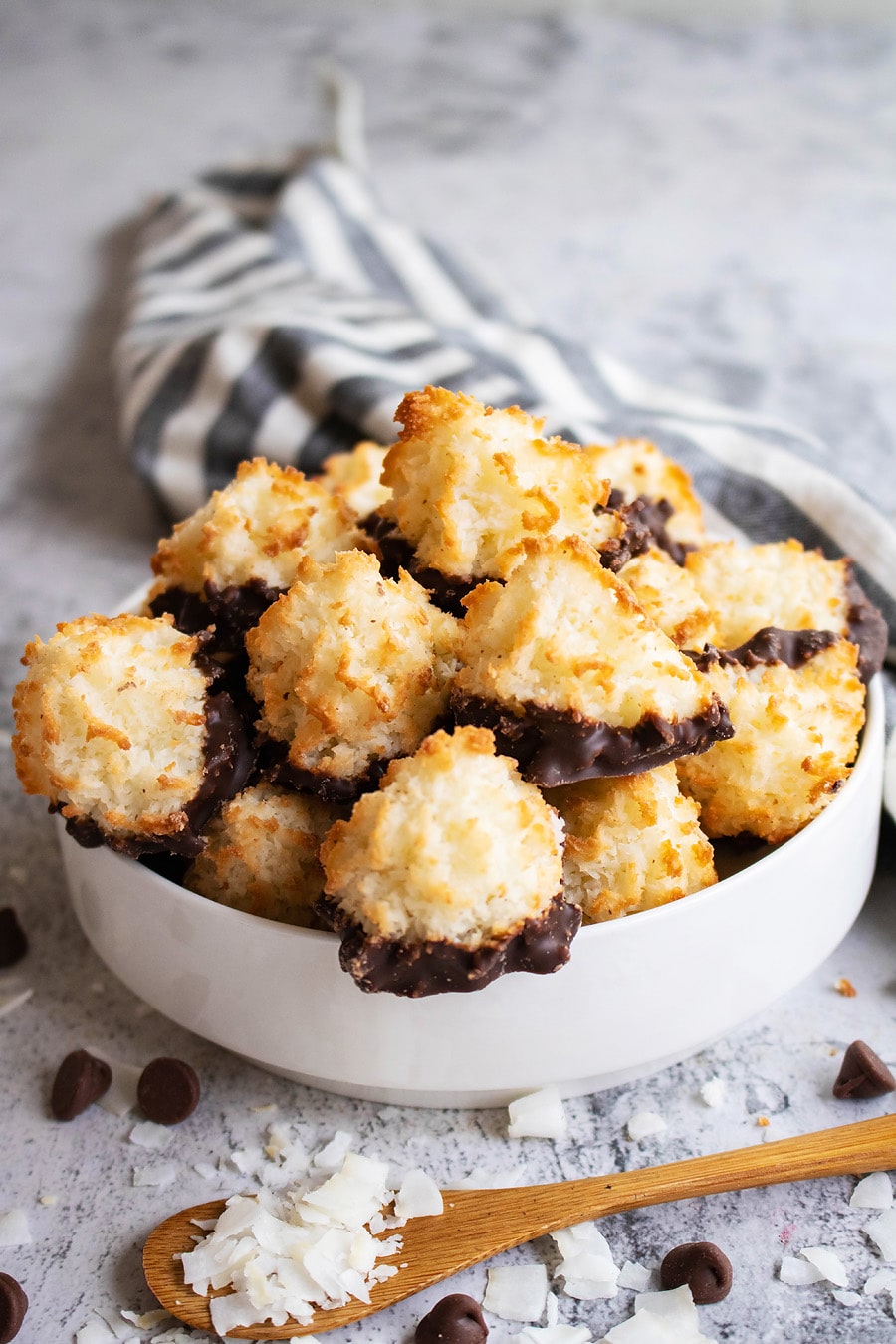 Chocolate Dipped Coconut Macaroons