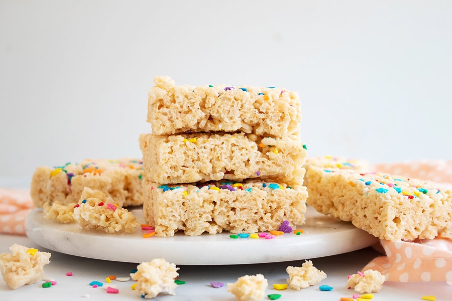 cake batter rice krispies treats