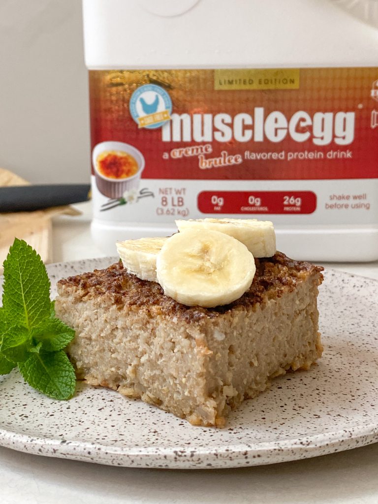 Creme Brulee Oatmeal Baked MuscleEgg Egg Whites